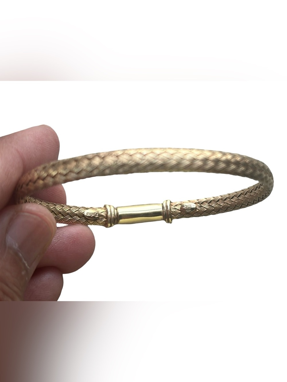 Vintage Gold Over Sterling Silver Woven Bracelet